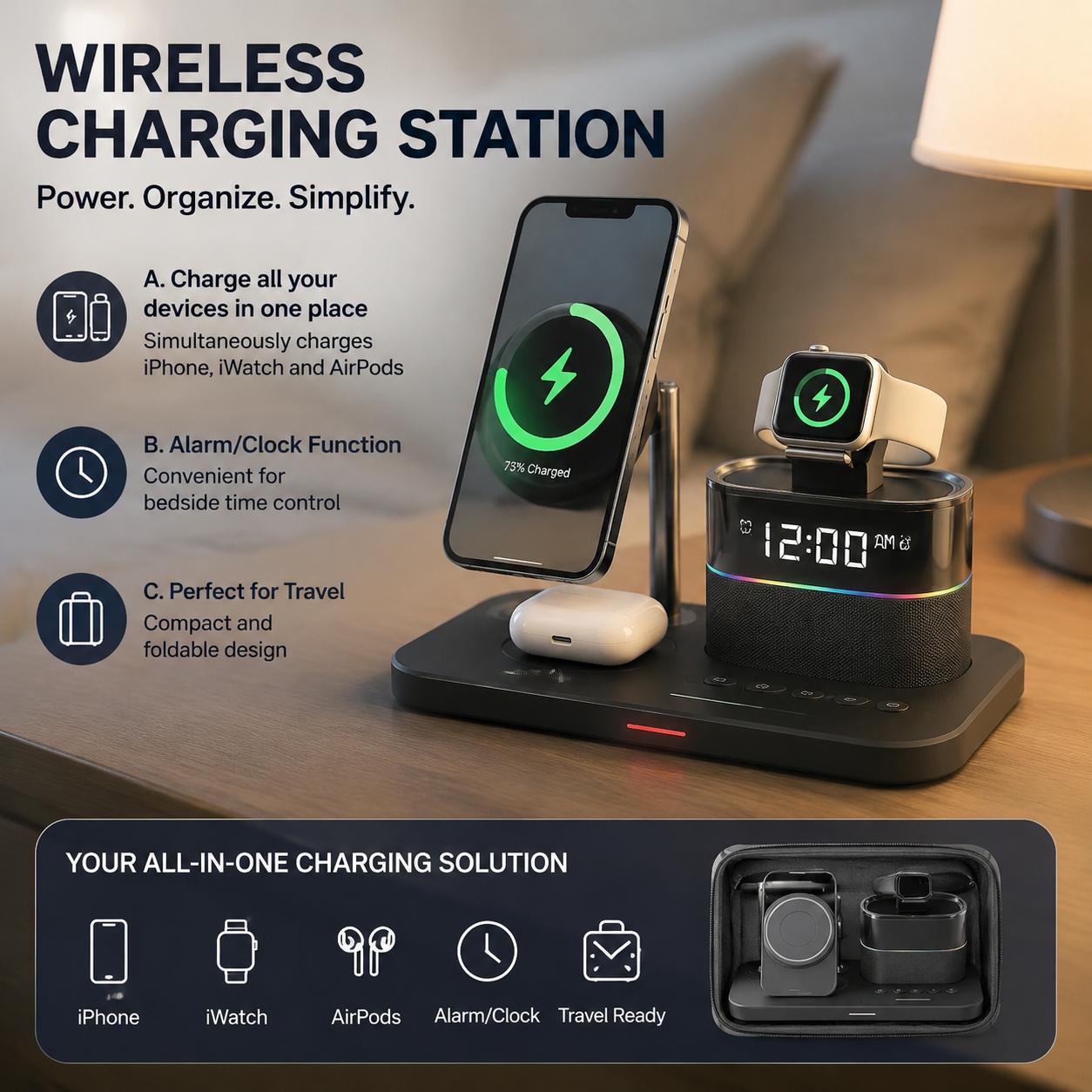 Smart Home Improvement - Magnetic Wireless Charging Station for Phone