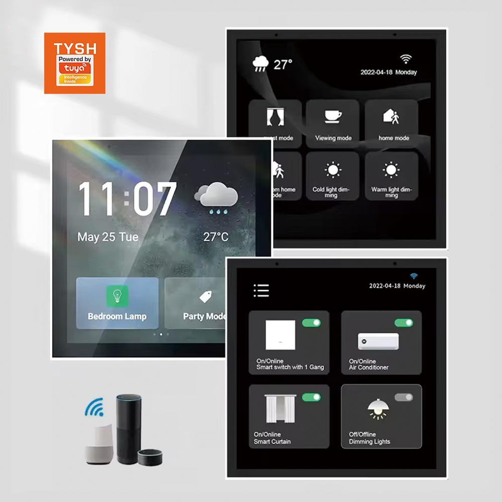 Smart Home Touchscreen Control Panel - TYSH Zigbee Smart Home Device In-wall