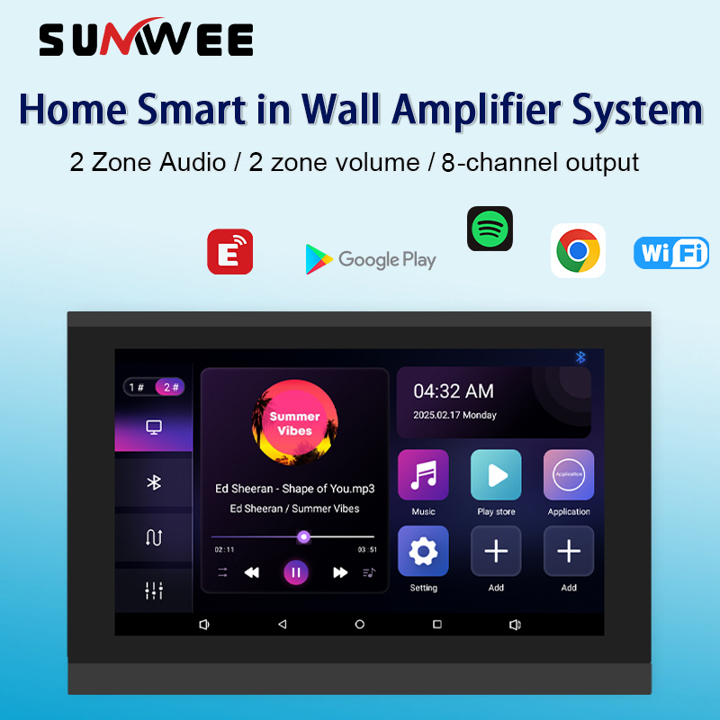 Smart Home Touchscreen Control Panel - Home Smart Auido in wall amplifier