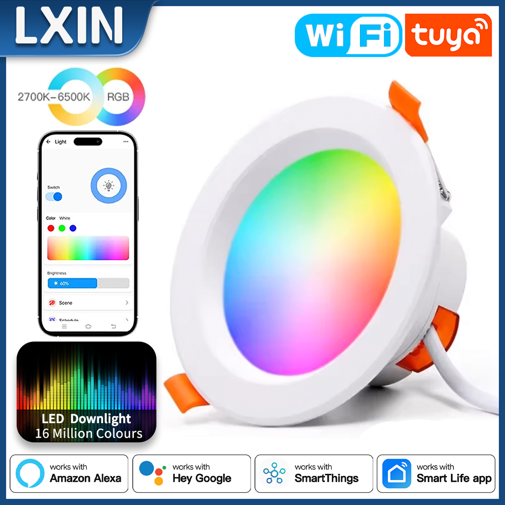 Lxin Tuya Downlight WIFI, 7/9/ - đánh giá và giá Alexa Compatible Bulb