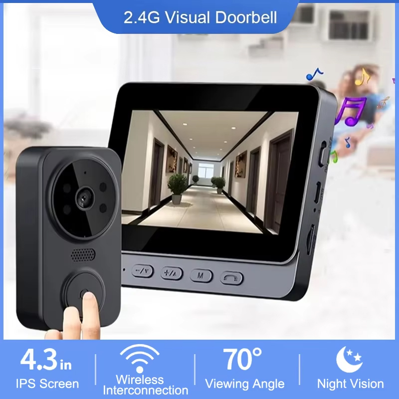 4.3 Inch WiFi Wireless Video D - đánh giá và giá Smart Home Video Doorbell Enhanced Security With Smart Doorbell