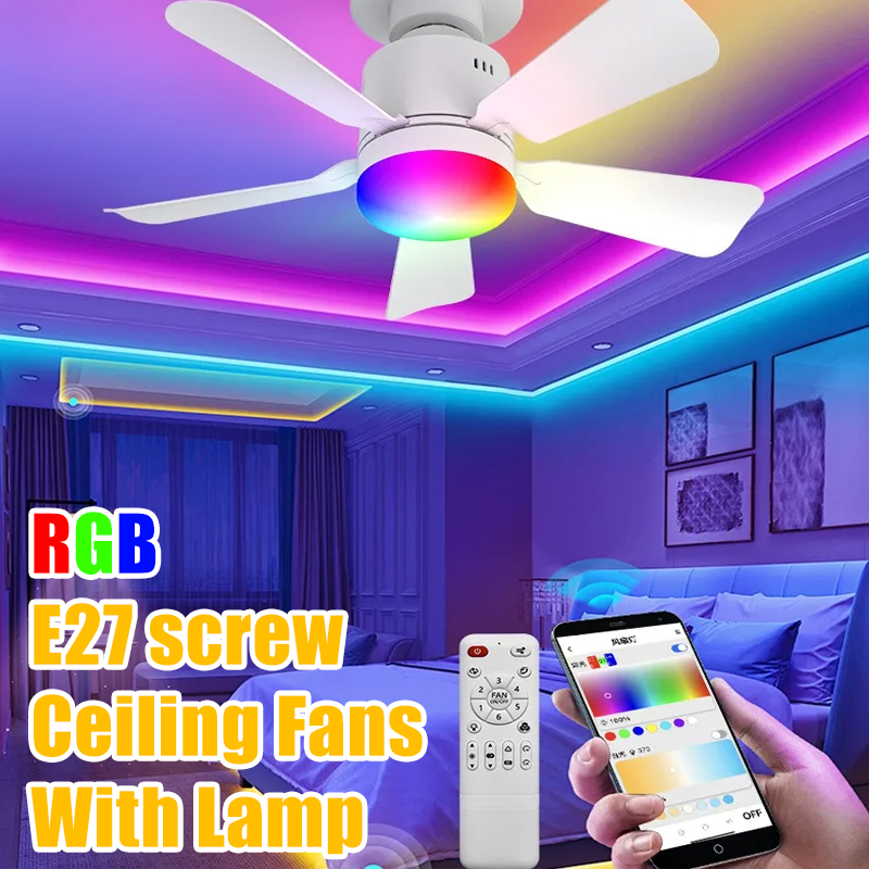 RGB LED Ceiling Fan Lamps E27  - đánh giá và giá Smart Home Ventilation System