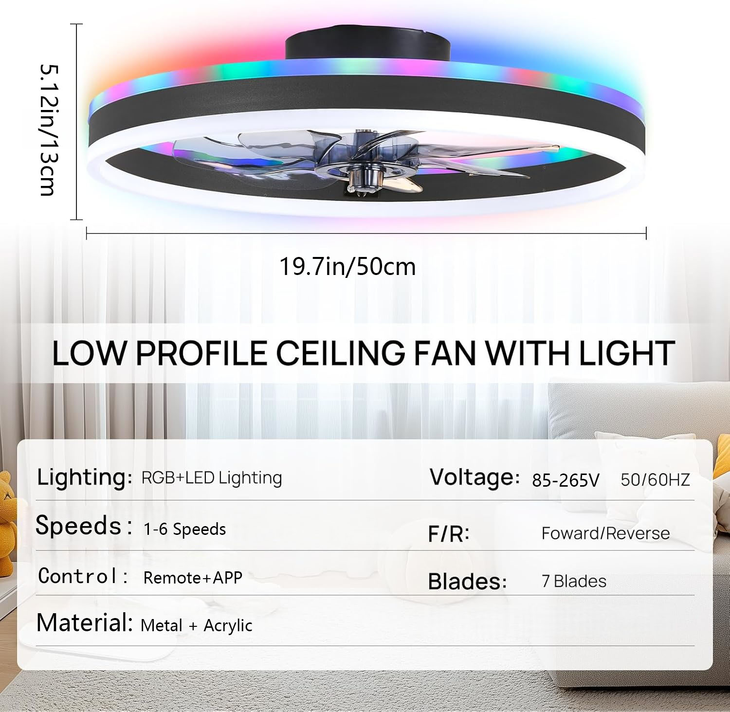 RGB Smart Ceiling Fan Light 6- - đánh giá và giá Smart Home Ventilation System