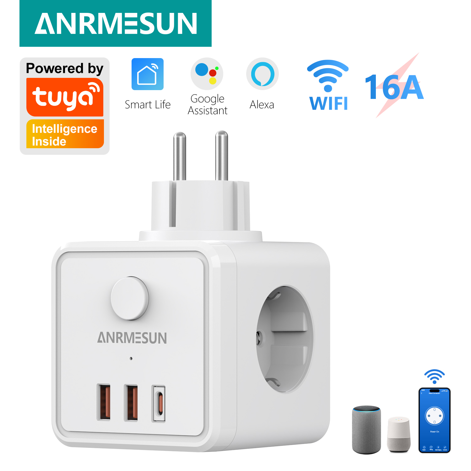 3 EU Plug 2 USB-A 1 Type-C Por - đánh giá và giá Smart Home Utilities
