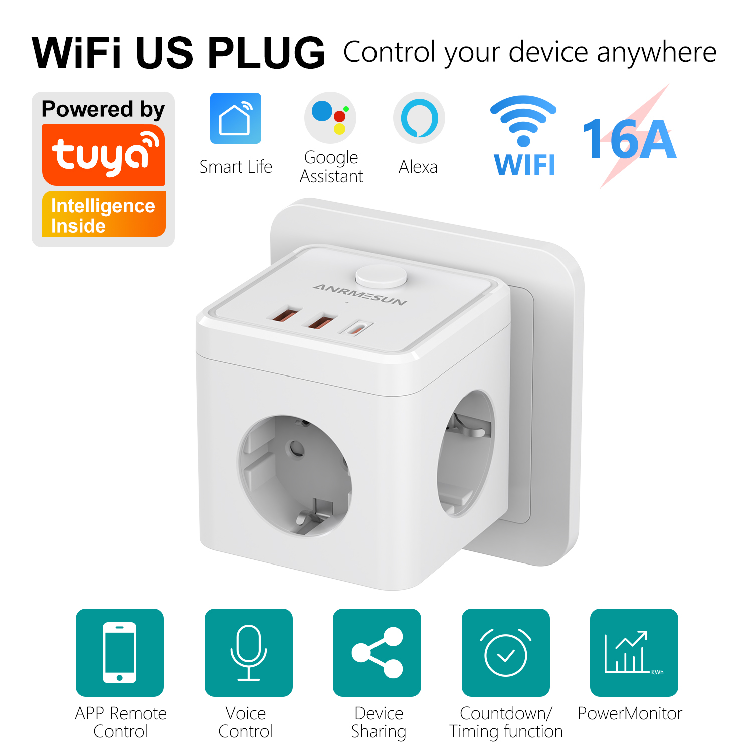 3 EU Plug 2 USB-A 1 Type-C Por - đánh giá và giá Smart Home Utilities